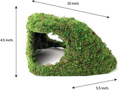 Galápagos Mossy Sapa Corner Hide - The Perfect Reptile Hide for Security and Comfort - A Natural and Secure Hide for Reptiles, Amphibians, and Invertebrates, L10” x W5.5” x H4.5”