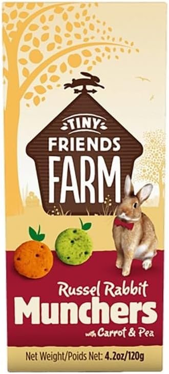 Tiny Friends Farm Supreme Russel Premium Munchers Carrot Healthy Baked Bites for Rabbits 4.2oz