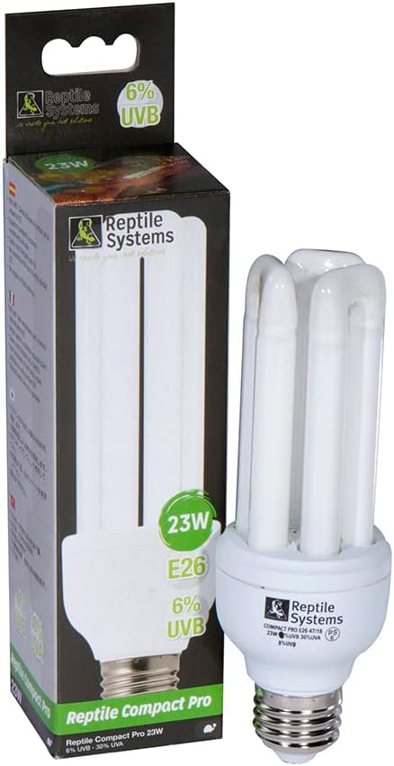 Reptile Compact Pro Basking Lamp – Ferguson Zone 2 Lamp: 6% UVB, Forest – Full Spectrum UVA & UVB Amphibian & Reptile Lighting – 7.09 Inch Fixture – 23 Watts