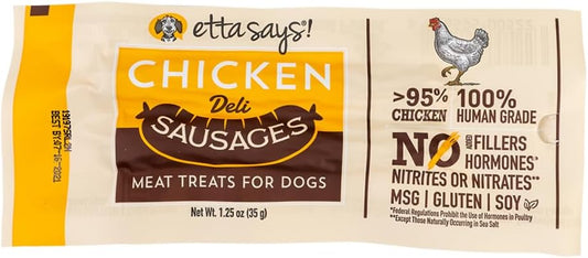 etta says!, Chicken Deli Sausages Meat Dog Treats, 1.25 Ounce