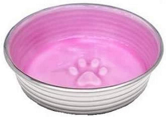 Loving Pets - Le BOL Dog Food Water Bowl Enamel Ceramic Bowl No Tip Stainless Steel Pet Bowl No Skid Spill Proof (Rose)