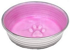 Loving Pets - Le BOL Dog Food Water Bowl Enamel Ceramic Bowl No Tip Stainless Steel Pet Bowl No Skid Spill Proof (Rose)