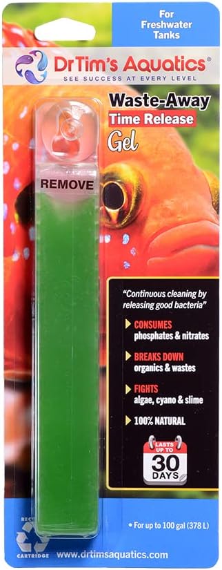 DrTim's Aquatics Freshwater Waste-Away Time Release Gel – Natural Fish Tank & Aquarium Leave-in Waste Management Solution for Dissolving Cleaning Organic Sludge –  Large)