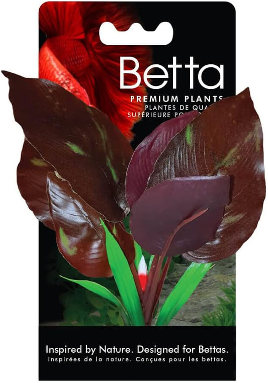 Fluval Betta Red Lizard's Tall Plant, Plastic Plant Aquarium Decoration