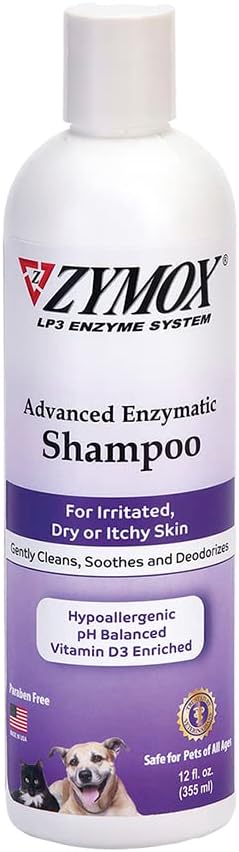 ZYMOX Advanced Enzymatic Shampoo - for Pets & Animals of All Ages: Cleans, Refreshes, Hydrates & Nourishes Dry Skin & Coat