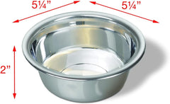 Van Ness Pets Small Lightweight Stainless Steel Dog Bowl, 16 OZ Food And Water Dish