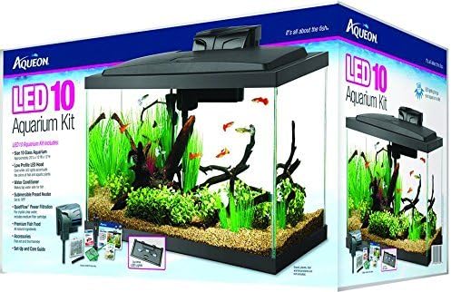 Aqueon Glass Aquarium Fish Tank Starter Kit with LED Lighting