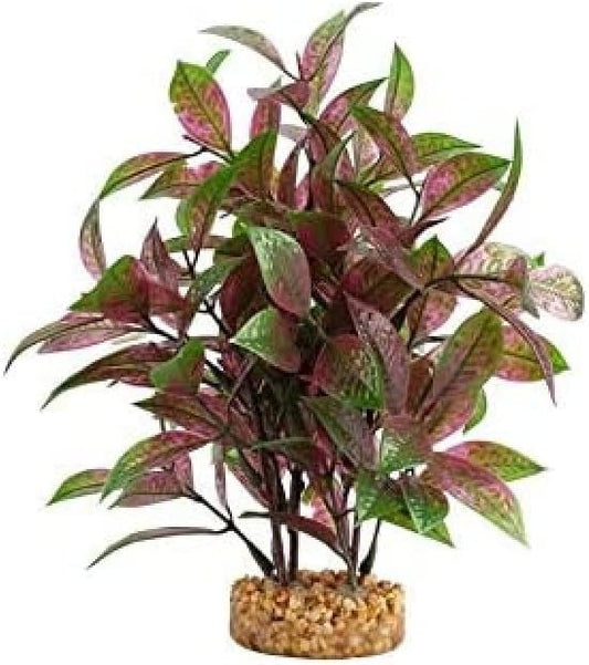 Fluval Aqualife Broad Leaf Red Ludwigia Plant, Plastic Aquarium Plant Decoration