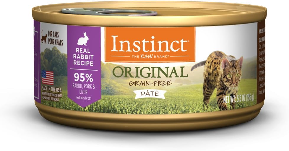 Instinct Original Grain Free Real Rabbit Recipe Natural Wet Canned Cat Food, 3 oz. Cans (Case of 24)
