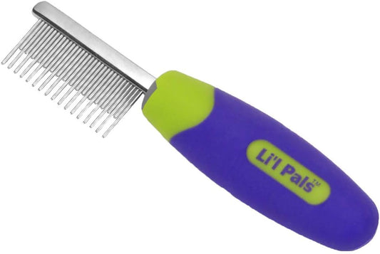 LilPals Stainless Steel Shedding Dog Comb (1-Pack), green, XS, Model Number: W6201