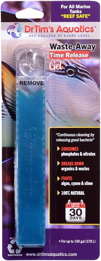 DrTim's Aquatics Reef Safe Waste-Away Time Release Gel – Natural Fish Tank & Aquarium Leave-in Waste Management Solution for Dissolving Cleaning Organic Sludge - Large