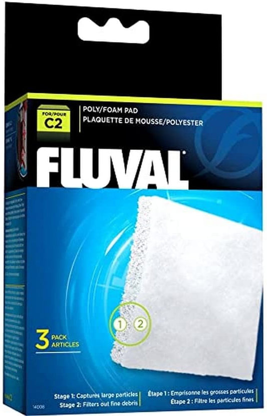 Fluval C2 Poly Foam Pad, Replacement Aquarium Filter Media, 3-Pack