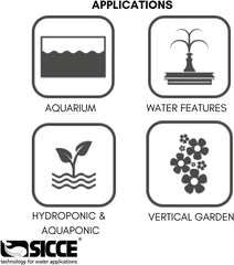 SICCE Syncra Silent NANO Multifunction 110 GPH Submersible Water Pump | Italian Made 2.8W Ultra Quiet Durable Aquarium Fish Tank, Fountain, Pond, Hydroponics, Terrarium Black | Freshwater & Saltwater