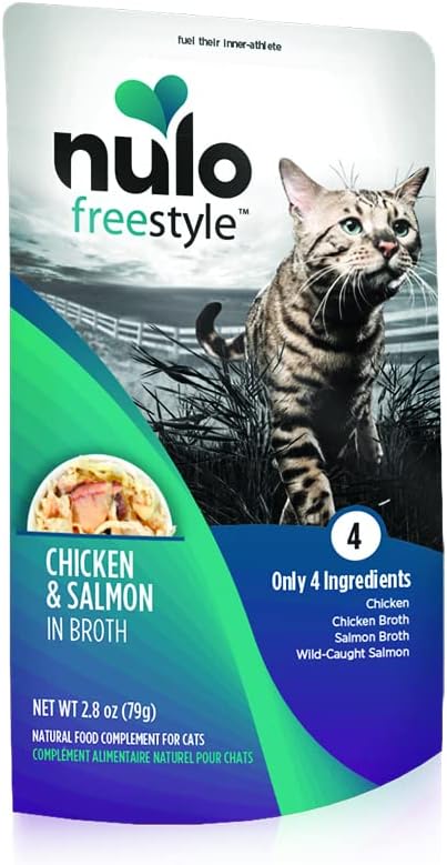 Nulo, Freestyle Chicken & Salmon in Broth Cat Food Pouch, 2.8 oz 24 Pack