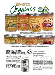 Evanger's Organics Beef Dinner for Dogs - 12, 12.5 oz Cans