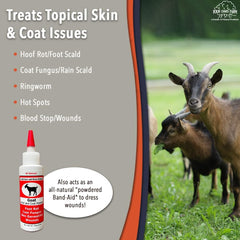 Goat Hoof & Coat 2.5 oz Powder - Wound Care, Heals/Prevents Foot Rot, Skin Problems