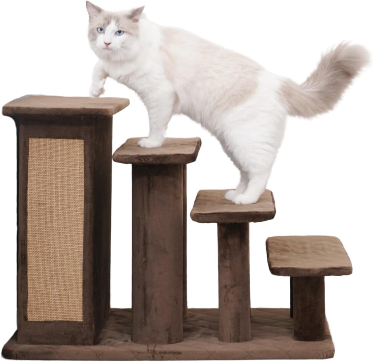 Petpals Zoso Multi-Functional Pet Stairs with Storage and Scratching Pad and Cute Mouse Toys, Suitable for Pets to Play and Engage in Activities