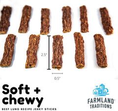 Farmland Traditions Beef Lung Recipe Jerky Sticks for Dogs