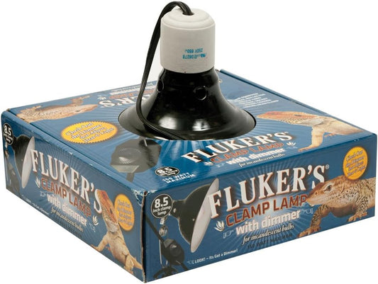 Fluker's Repta-Clamp Lamp, Heavy Duty Clamp Light For Reptile Tanks and Terrariums, UL/CUL Approved, Great for Reptile Basking, 150-Watt Maximum with Dimmable Switch