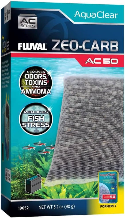 Fluval - Zeo-Carb for AC50 Power Filter, 3.2 oz / 90 g – Promotes Clear Water, Improves Fish Health, for Use in Freshwater & Saltwater Aquariums