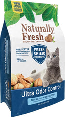 Naturally Fresh Cat Litter Made From Walnut Shells, Multi-Cat, Ultra Odor Control, Unscented, Upcycled, Sustainable, 26 Lbs