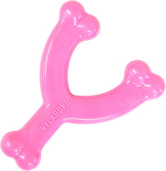 Nylabone Wishbone Puppy Chew Toy, Toys for Teething Puppies, Pink, Chicken Flavor