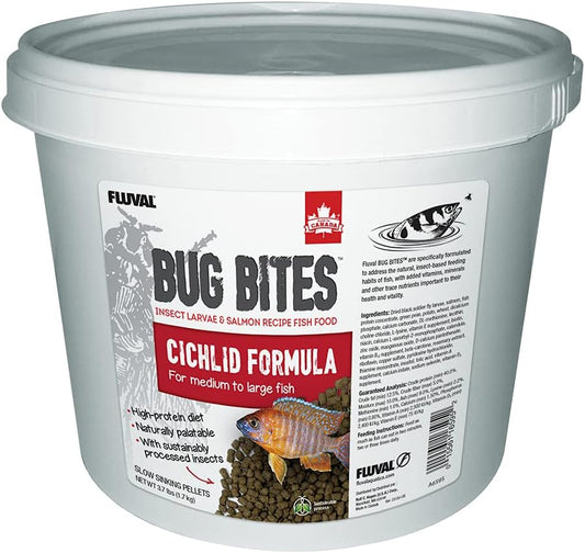 Fluval Bug Bites Cichlid Fish Food, Pellets for Medium to Large Sized Fish, 3.74 lb.