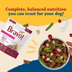 Bravo! Homestyle Complete Freeze Dried Raw Dog Food or Topper, 2 Pounds, Add Water to Rehydrate for up to 9 Pounds of Food, Grain Free, Gluten Free
