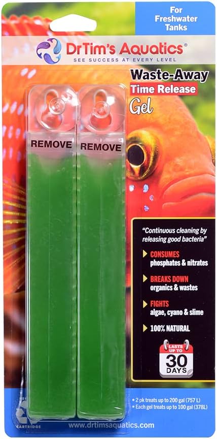 DrTim's Aquatics Freshwater Waste-Away Time Release Gel – Natural Fish Tank & Aquarium Leave-in Waste Management Solution for Dissolving Cleaning Organic Sludge –  Large)