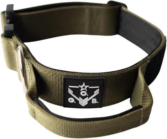 Operation Good Boy Tactical Collar (Green) - Durable & Strong - Includes Quick Release Buckle and Military Grade Handle - Veteran Owned and Operated
