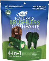 Ark Naturals Brushless Toothpaste, Dog Dental Chews, Freshens Breath, Helps Reduce Plaque & Tartar, 1 Pack