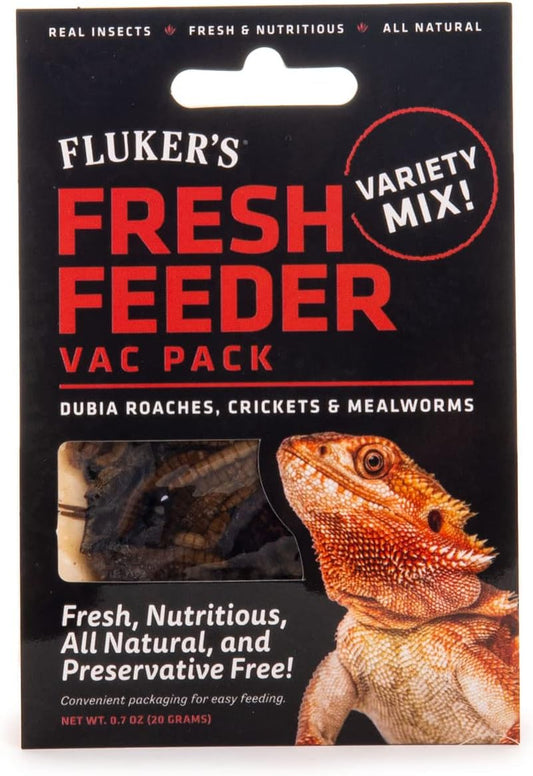 Fluker's Fresh Feeder Vac Pack Variety Mix, All Natural and Preservative Free, Great for Insect Eating Reptiles, Birds, Tropical Fish or Small Animals, 0.7 oz