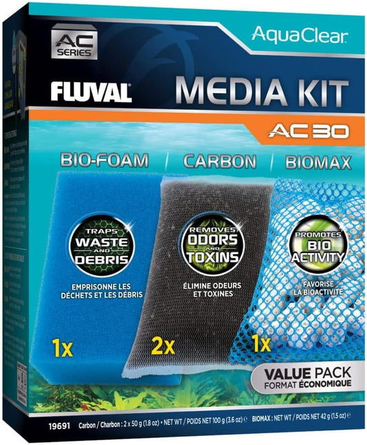 Fluval - Media Maintenance Kit for AC30 Power Filter - for Use in Freshwater & Saltwater Aquariums