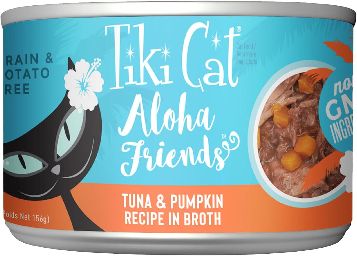 Tiki Cat Aloha Friends,Tuna & Pumpkin, Grain-Free & High Moisture, Wet Cat Food for All Life Stages