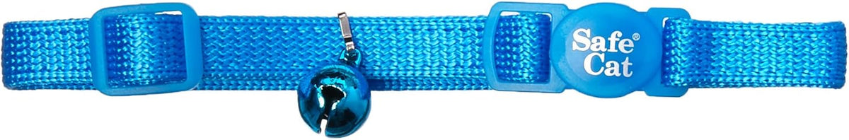 Safe Cat Adjustable Breakaway Collar with Bells, Blue Lagoon