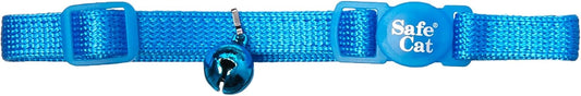 Safe Cat Adjustable Breakaway Collar with Bells, Blue Lagoon