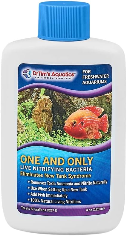 DrTim’s Aquatics One & Only Live Nitrifying Solution  – for Freshwater Fish Tanks – Supports Aquarium Cycling and Water Balance