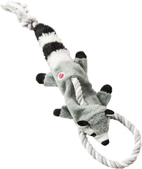 Skinneeez Tugs Forest Raccoon- Dog Toy for Tug-of-War with Squeaker and Crinkle Sound Dogs and Puppies