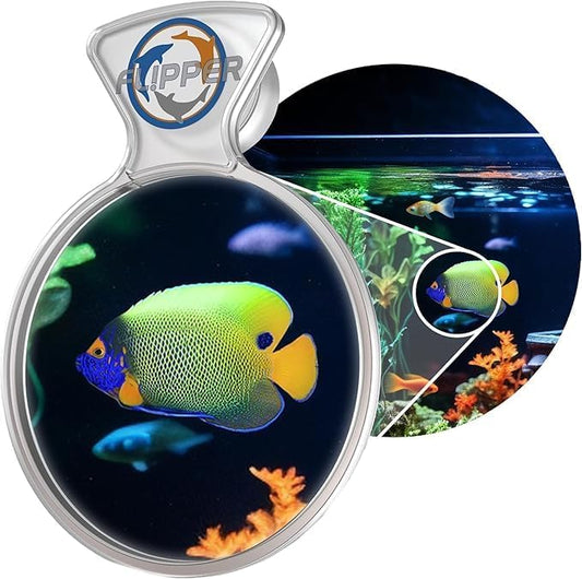 Flipper Cleaner DeepSee 4" Viewer - Filter Clear Lens and Aquarium Magnetic Magnifier - Fish Tank Magnifying Glass for Coral Reef Aquarium - Magnetic Magnifying Glass Ideal for Photography - Clear