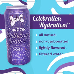 The Lazy Dog Cookie Co Pup-POP® Birthday Water Vanilla Cake Flavor - Pack of 4 cans