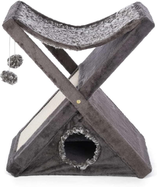 Prevue Pet Products X-tra Fun Portable and Foldable Kitty Center Grey
