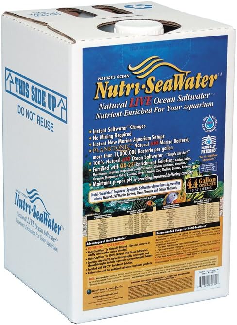 Nutri-Seawater Worldwide Imports AWW84130 Live Nutri Seawater, 4.4-Gallon