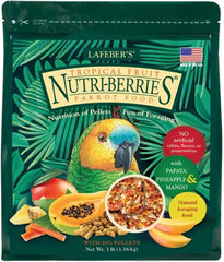LAFEBER'S Tropical Fruit Nutri-Berries Pet Bird Food, Made with Non-GMO and Human-Grade Ingredients 3 lb