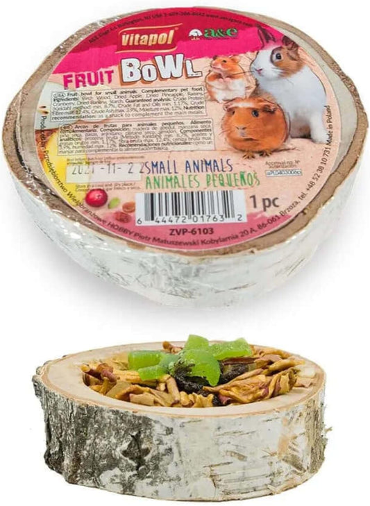 A&E Vitapol Wooden Treat Bowl - Fruit