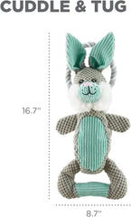 Outward Hound Scrunch Bunch Bunny Interactive Plush Squeaky Dog Tug Toy