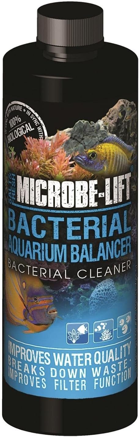 MICROBE-LIFT Bacterial Cleaner and Balancer for Salt and Fresh Water Tanks and Aquariums, Reduces Organic Waste and Prevents New Tank Syndrome