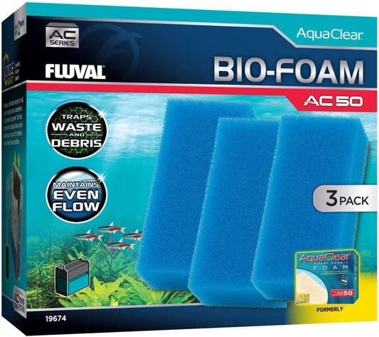 Fluval - Bio-Foam for AC50 Power Filter, 3-Pack – for Use in Freshwater & Saltwater Aquariums