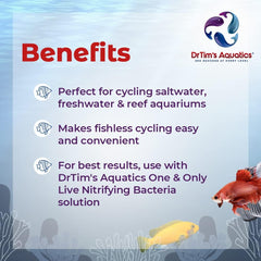 DrTim’s Aquatics Ammonium Chloride Solution for Fishless Cycling – Fish Tank Cleaner for Saltwater, Freshwater & Reef Aquariums