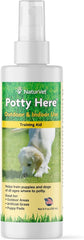 NaturVet – Potty Here Training Aid Spray | Attractive Scent Helps Train Puppies & Dogs Where to Potty | Formulated for Indoor & Outdoor Use | 8 oz