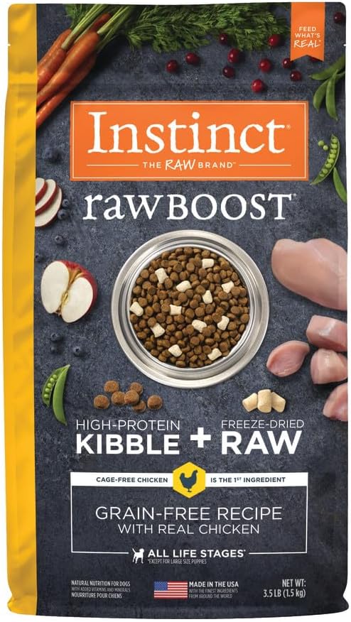 Instinct Raw Boost, Natural Dry Dog Food with Freeze Dried Pieces, High Protein, Grain Free Recipe - Real Chicken